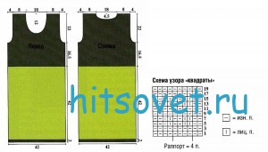 Двухцветное платье и жакет, схема.