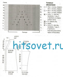Бежевый кардиган спицами, схема.