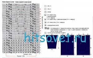Вязание свитера ажурным узором, схема.