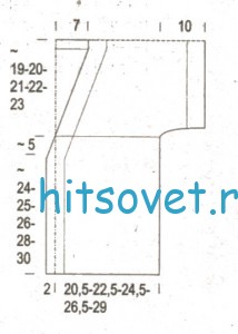 Вязаный жакет единым полотном, выкройка.
