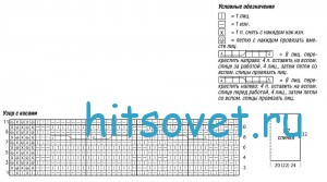 Вязаный лиловый жилет, схема.