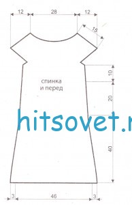 Бежевое платье спицами, выкройка.