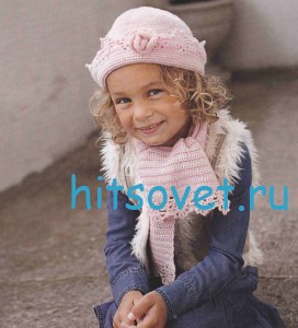 Вязание для девочки шапки и шарфа