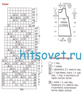 Схема вязания топа