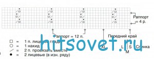 Голубой жилет спицами, схема.