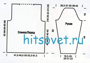 Вязание женского свитера с диагональным узором, выкройка.