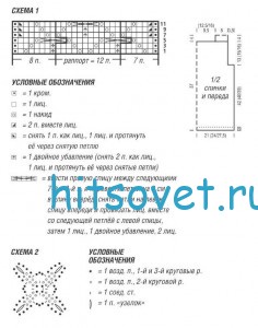 Ажурный топ спицами схемы и описание, схемы.