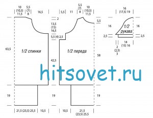 Свободная туника  для полных, выкройка.