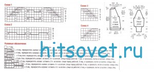 Удлиненный жакет с двойными косами, схемы.