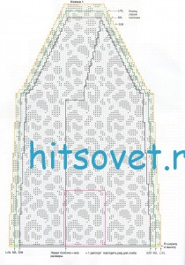 Вязание кардигана с леопардовым узором, схема 1.