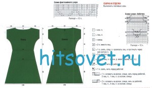 Вязание платья фантазийным узором, схема.