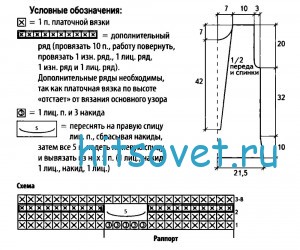 Вязание топа с вырезом на спинке, схемы.
