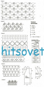 Ажурный жакет крючком, схемы.