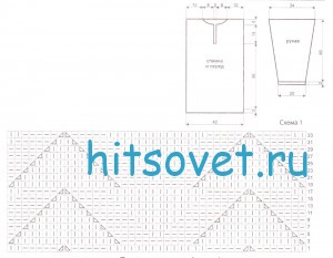 Вязание джемпера с воротником, схема.
