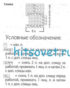 Белая шапка с помпоном, схема.