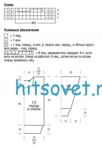 Вязаный свитер и шапка спицами, схемы.