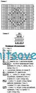 Вязаные варежки митенки, схема.
