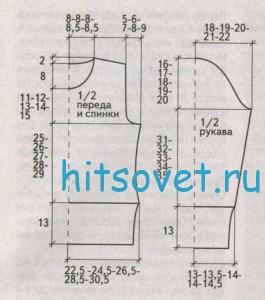 Женский пуловер с орнаментом, выкройка.