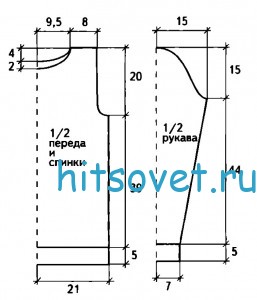 Ажурный свитер, выкройка.