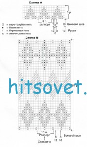 Вязание для мальчика свитера с ромбами, схема.