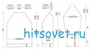 Сетчатый жакет спицами описание, выкройка.