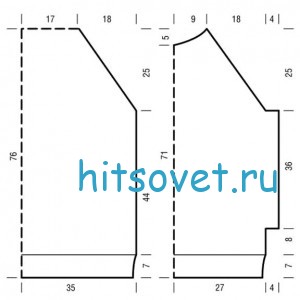 Вязаное пончо гольф, выкройка.