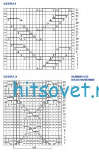 Пуловер с персидским узором, схемы.