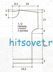 Женский пуловер для начинающих, выкройка.