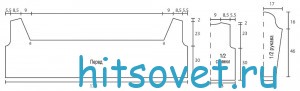 Вязание пуловера с капюшоном из секционки, выкройка.