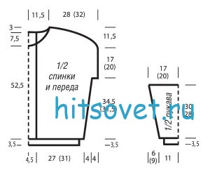 Пуловер с персидским узором, выкройка.