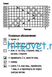 Белый джемпер с широкой резинкой, схема.
