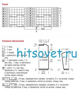 Красивый летний пуловер, схемы.