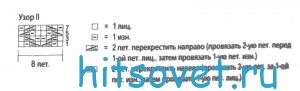 Узорчатый пуловер с описанием, схема.
