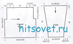 Женский вязаный свитер крючком, выкройка.