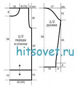 Модный свитер с ажурным узором, выкройка.