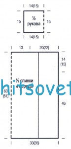 Свободный пуловер из хлопка, выкройка.