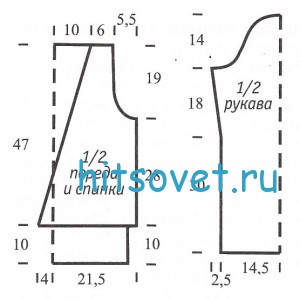 Вязание пуловера с капюшоном для девушки, выкройка.