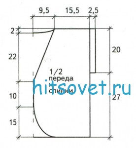 Полосатый летний пуловер с описанием, выкройка.