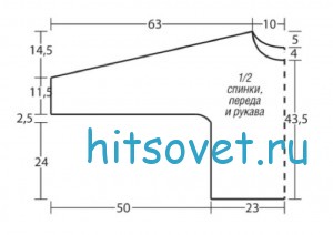Летний пуловер из хлопка, выкройка.