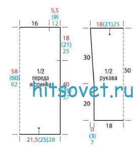 Вязаный пуловер крючком схема, выкройка. Вязаный пуловер крючком схема, выкройка.