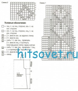 Белый ажурный топ спицами, схемы.