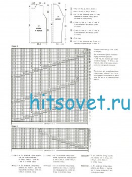 Розовый свитер женский спицами, схема.