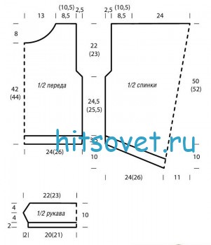 Выкройка вязаного топа