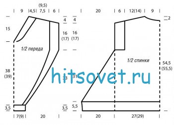 Выкройка летнего топа спицами