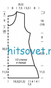 Вязаный топ - Выкройка