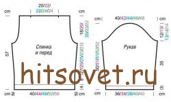 Женский джемпер платочной вязкой, схема.