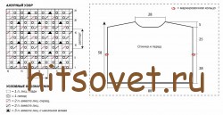 Вязаное пончо с ажурным узором, схемы.