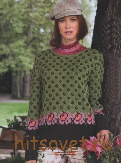 Жаккардовый пуловер женский из пряжи Merino
