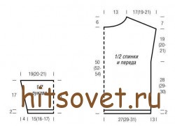 Свободный женский пуловер с вытянутыми петлями, выкройка.