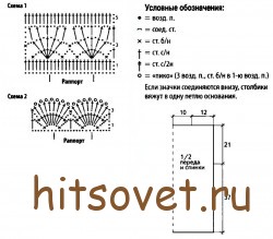 Топ крючком из секционной пряжи Corona, схема.